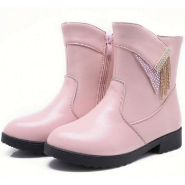 botas de couro cor-de-rosa bonitas baratas das crianças quentes da venda para as meninas